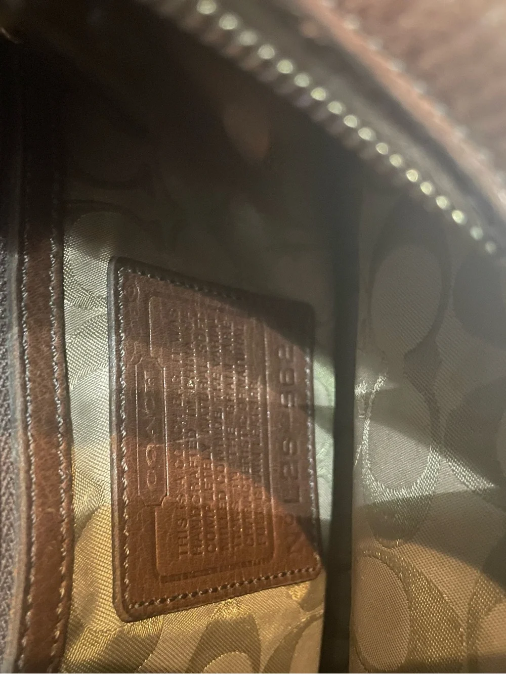 Coach Brown Pebbled Leather Hobo Shoulder Bag with Brass Hardware.